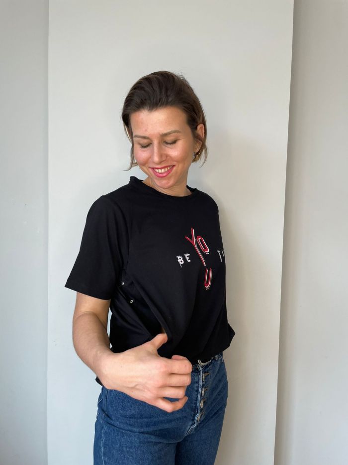 Tricou cu fermoare ascunse beYOUtiful - M - VERY BEAUTIFUL
